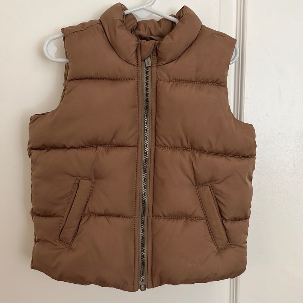 Old navy tan puffer vest. 3T